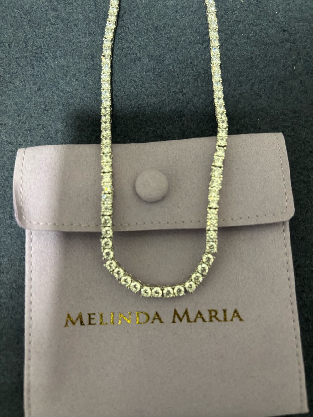 Melinda Maria Heiress Tennis Necklace 3mm (Silver)